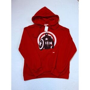 Marvel Captain America Men's Small Red Graphic Long Sleeve Hoddie‎ NWOT